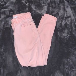 Coral skinny jeans